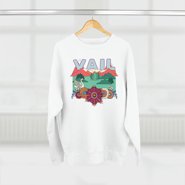 Premium Vail, Colorado Crewneck Sweatshirt - Retro Unisex Sweatshirt