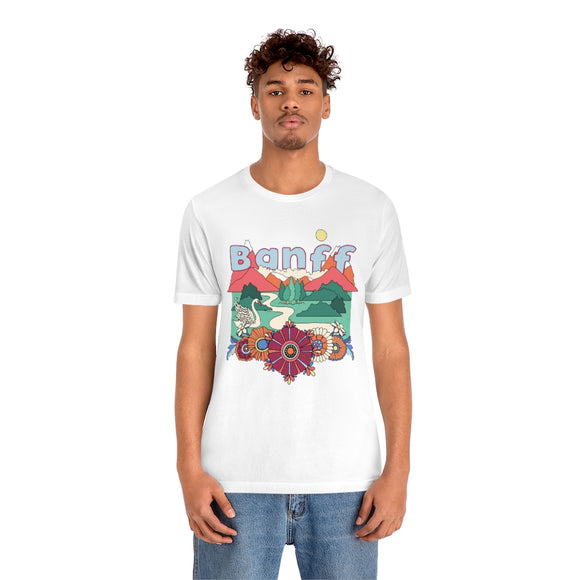 Banff T-Shirt - Retro Mountain / Hippie Style Banff, Canada Shirt