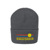 California Beanie - Adult Embroidered Retro Sunset California Knit Hat