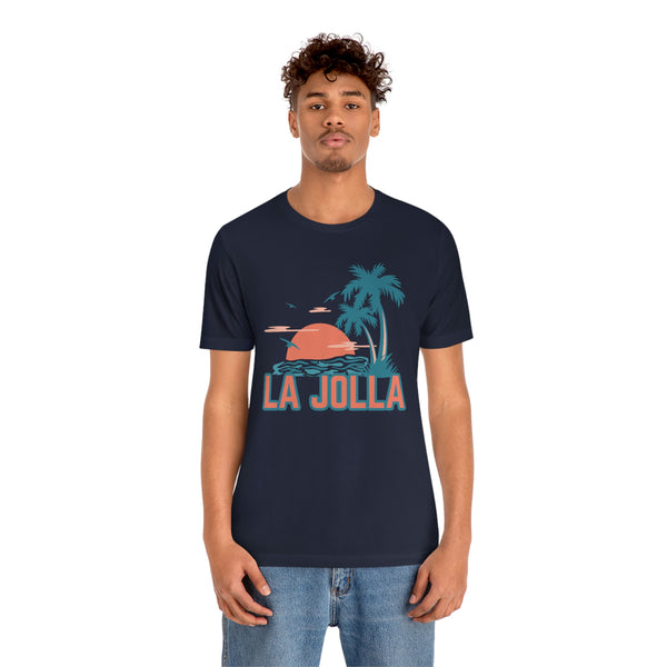 La Jolla, California T-Shirt - Retro Palm Tree & Beach Unisex La Jolla Shirt