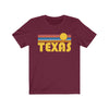 Texas T-Shirt - Retro Sunrise Adult Unisex Texas T Shirt