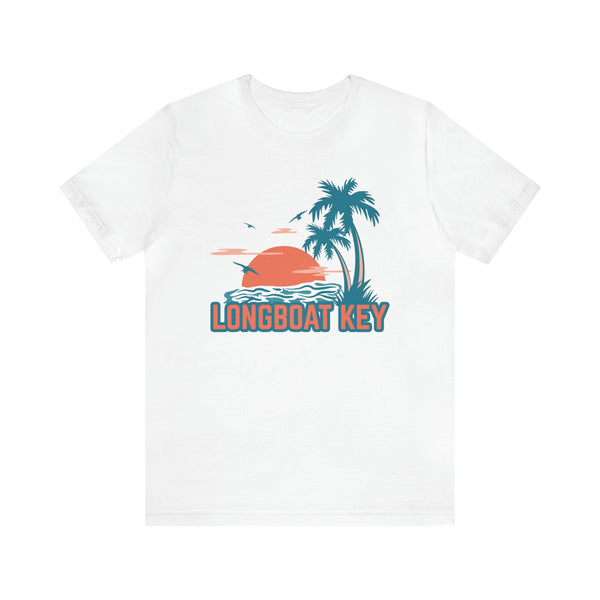 Longboat Key, Florida T-Shirt - Retro Palm Tree & Beach Unisex Longboat Key Shirt