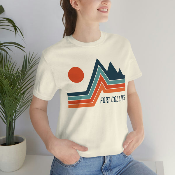 Fort Collins, Colorado T-Shirt - Retro Mountain Unisex Fort Collins Shirt