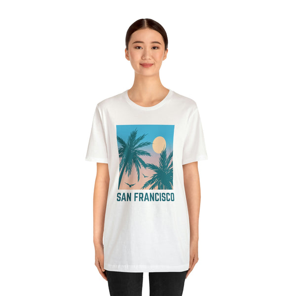 San Francisco, California T-Shirt - Retro Palm Tree & Beach Unisex San Francisco Shirt