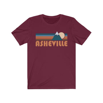 Asheville, North Carolina T-Shirt - Retro Mountain Adult Unisex Asheville T Shirt
