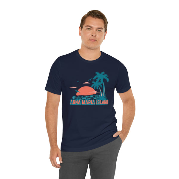 Anna Maria Island, Florida T-Shirt - Retro Palm Tree & Beach Unisex Anna Maria Island Shirt