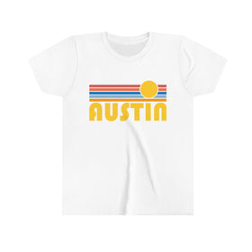 Austin Youth T-Shirt - Retro Sun Texas Kid's TShirt