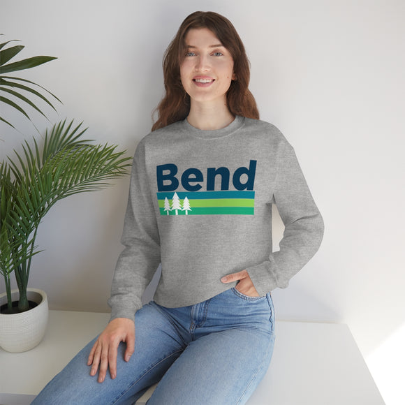 Bend, Oregon Sweatshirt - Retro Trees Unisex
