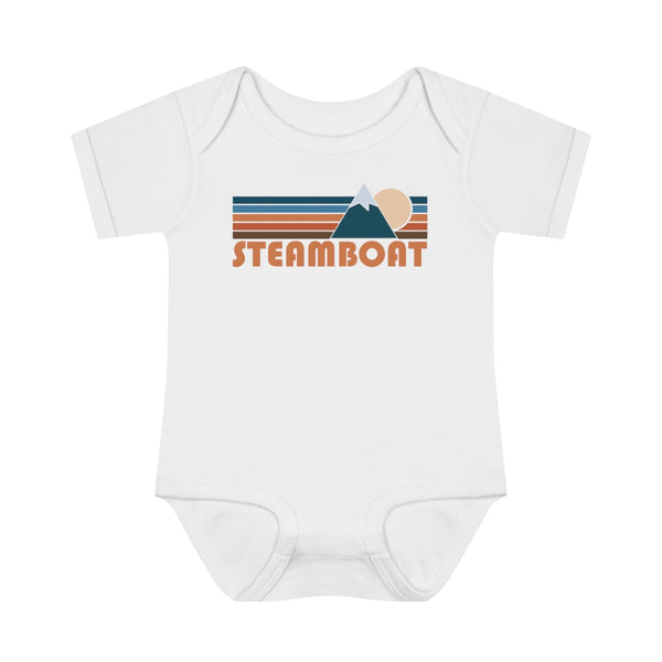 Steamboat Baby Bodysuit - Retro Mountain Steamboat, Colorado Baby Bodysuit