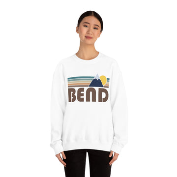 Bend, Oregon Sweatshirt - Fall Retro Mountain Unisex Crewneck Bend Sweatshirt - 0