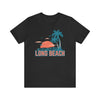 Long Beach, California T-Shirt - Retro Palm Tree & Beach Unisex Long Beach Shirt