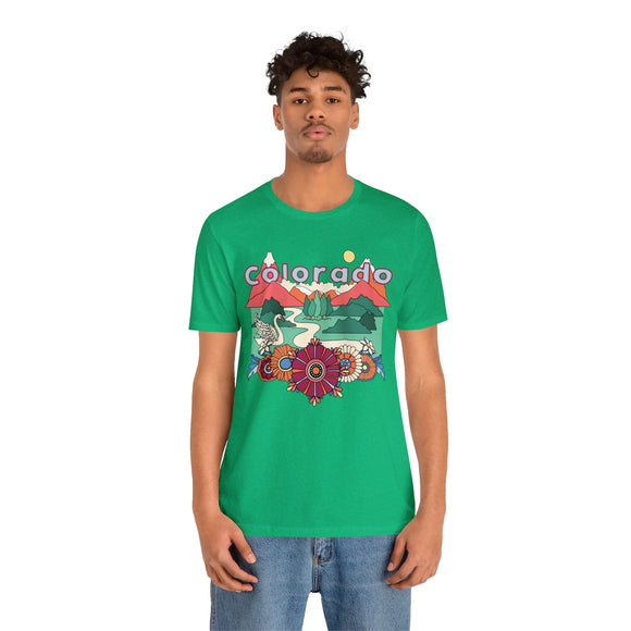 Colorado Shirt, Colorado Retro T-Shirt, Hippie Style Colorado tee, Colorado Mountain Shirt