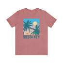 Siesta Key, Florida T-Shirt - Retro Palm Tree & Beach Unisex Siesta Key Shirt-1