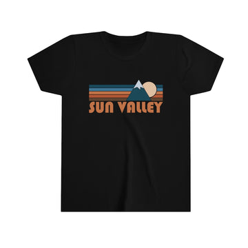 Buy black Sun Valley Youth T-Shirt - Retro Mountain Idaho Kid's TShirt