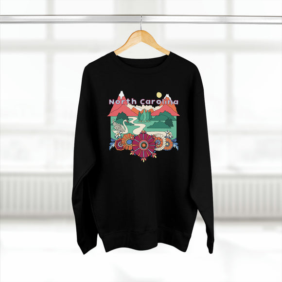 Premium North Carolina Crewneck Sweatshirt - Retro Unisex Sweatshirt