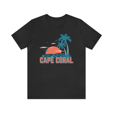Buy black Cape Coral, Florida T-Shirt - Retro Palm Tree &amp; Beach Unisex Cape Coral Shirt