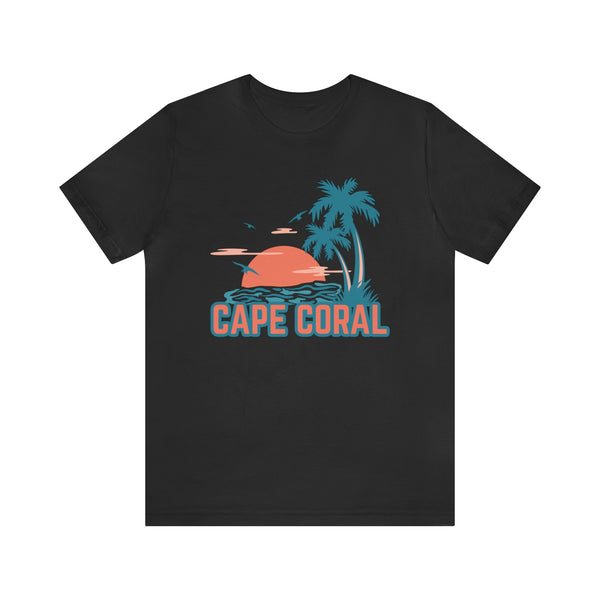 Cape Coral, Florida T-Shirt - Retro Palm Tree & Beach Unisex Cape Coral Shirt