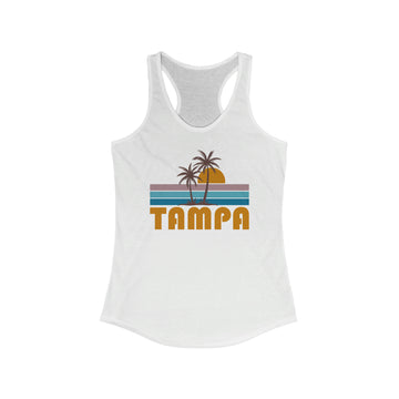 Tampa, Florida Women's Tank - Retro Palm Tree Women's Racerback Tampa Tank Top
