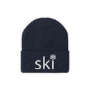 Ski Knit Beanie - Adult Embroidered Snowflake Ski Knit Hat-13