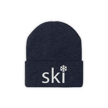 Buy true-navy Ski Knit Beanie - Adult Embroidered Snowflake Ski Knit Hat