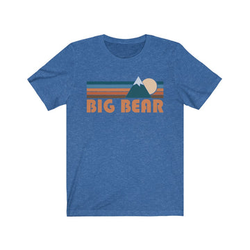Buy heather-true-royal Big Bear, California T-Shirt - Retro Mountain Adult Unisex Big Bear T Shirt