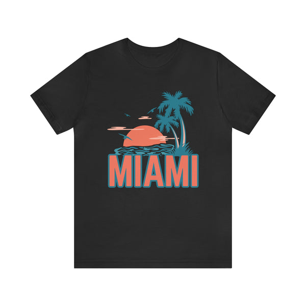 Miami, Florida T-Shirt - Retro Palm Tree & Beach Unisex Miami Shirt
