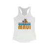 Maui, Hawaii Women's Tank - Retro Palm Tree Women's Racerback Maui Tank Top