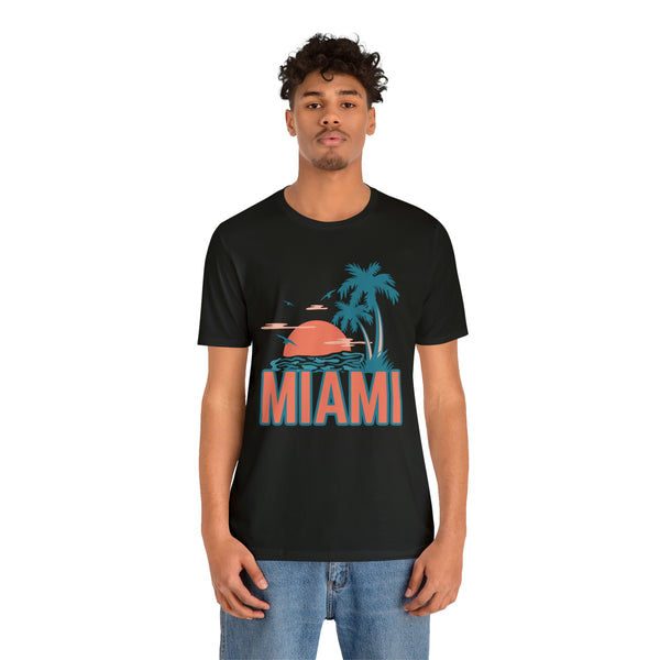 Miami, Florida T-Shirt - Retro Palm Tree & Beach Unisex Miami Shirt