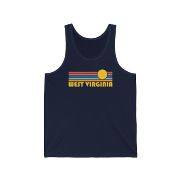 West Virginia Tank Top - Unisex West Virginia Tank Top Retro Sun
