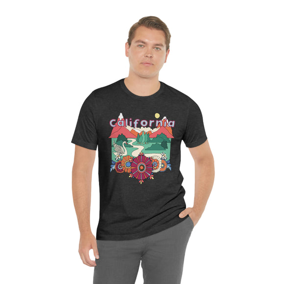 California Shirt, California Retro T-Shirt, Hippie Style California tee, California Mountain Shirt