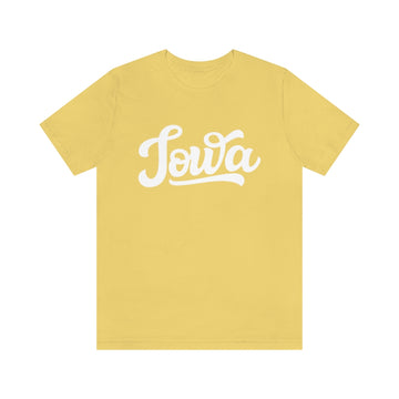 Buy yellow Iowa T-Shirt - Hand Lettered Unisex Iowa Shirt