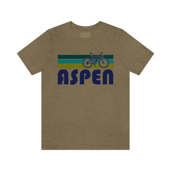 Aspen T-Shirt - Retro Mountain Bike Adult Unisex Aspen, Colorado T Shirt