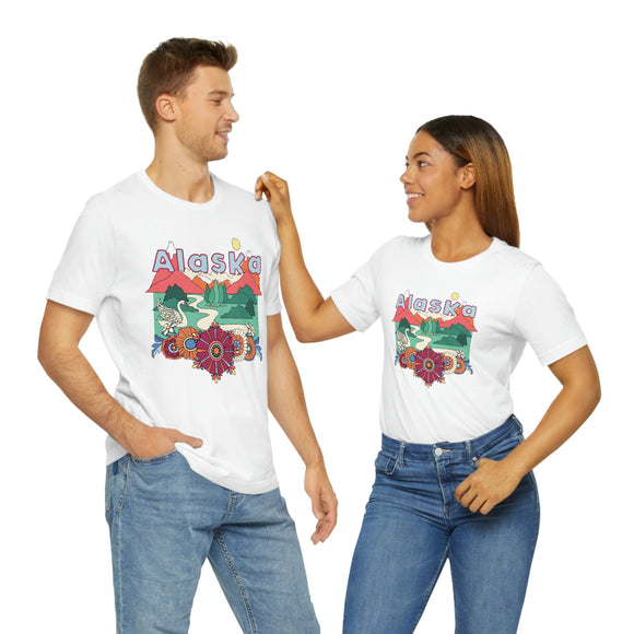 Alaska Shirt, Alaska Retro T-Shirt, Hippie Style Alaska tee, Alaska Mountain Shirt