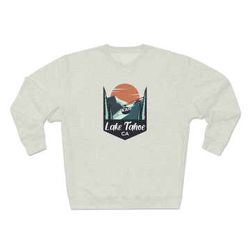 Buy oatmeal-heather Premium Lake Tahoe, California Crewneck Sweatshirt - Retro Unisex Sweatshirt