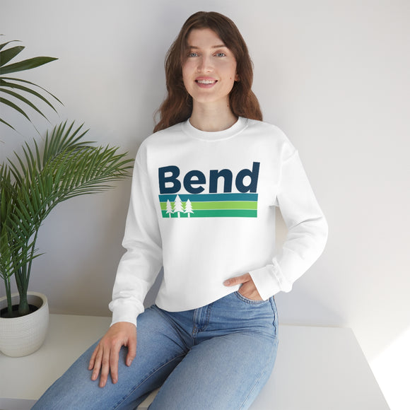 Bend, Oregon Sweatshirt - Retro Trees Unisex