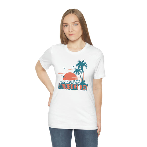 Longboat Key, Florida T-Shirt - Retro Palm Tree & Beach Unisex Longboat Key Shirt
