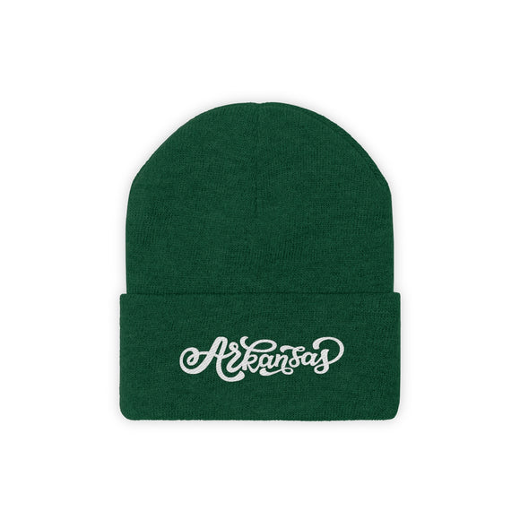 Arkansas Beanie - Adult Hand Lettered Embroidered Arkansas Knit Hat