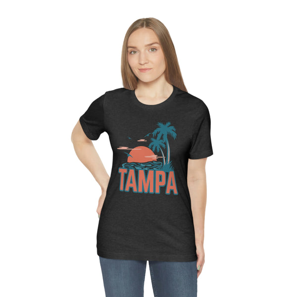 Tampa, Florida T-Shirt - Retro Palm Tree & Beach Unisex Tampa Shirt