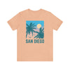 San Diego, California T-Shirt - Retro Palm Tree & Beach Unisex San Diego Shirt