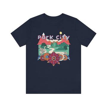 Buy navy Park City T-Shirt - Retro Mountain / Hippie Style Park City, Utah Shirt
