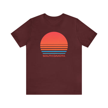 Buy maroon South Dakota T-Shirt - Retro 80s Unisex South Dakota Shirt