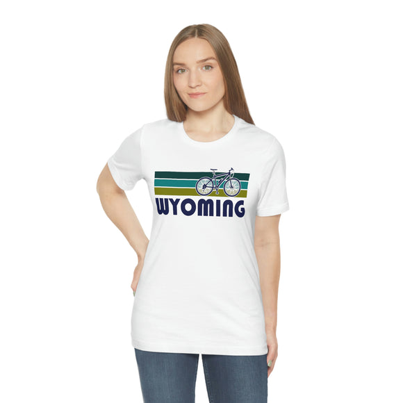 Wyoming T-Shirt - Retro Mountain Bike Adult Unisex Wyoming T Shirt