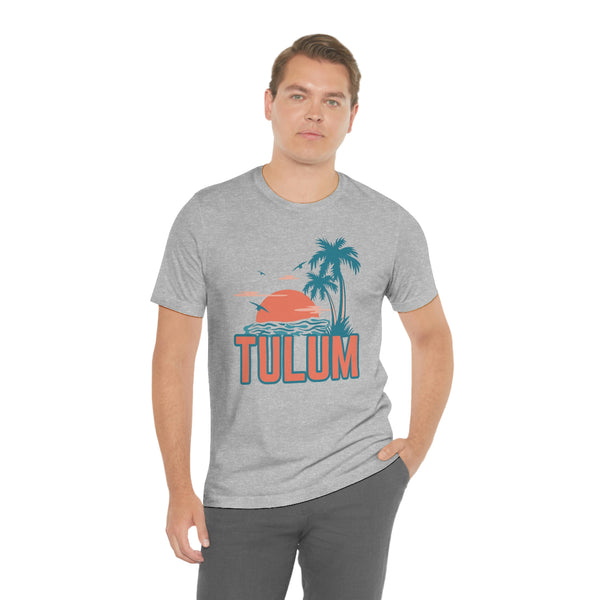 Tulum, Mexico T-Shirt - Retro Palm Tree & Beach Unisex Tulum Shirt