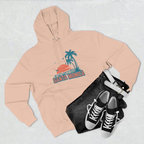 Premium Santa Monica, California Hoodie - Palm Tree Unisex Sweatshirt