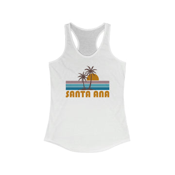 Santa Ana, California Women's Tank - Retro Palm Tree Women's Racerback Santa Ana Tank Top - 0