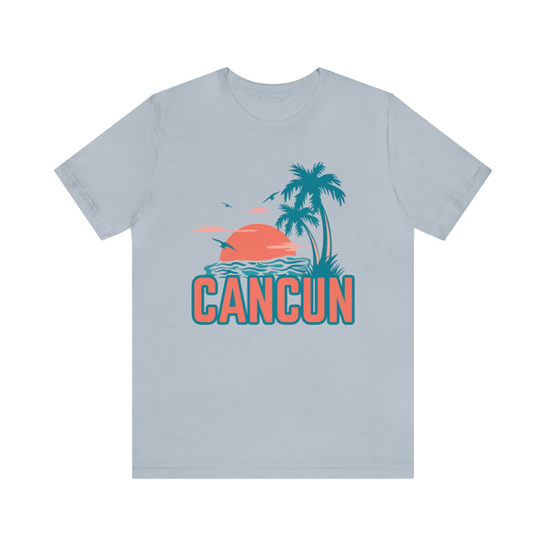 Cancun, Mexico T-Shirt - Retro Palm Tree & Beach Unisex Cancun Shirt