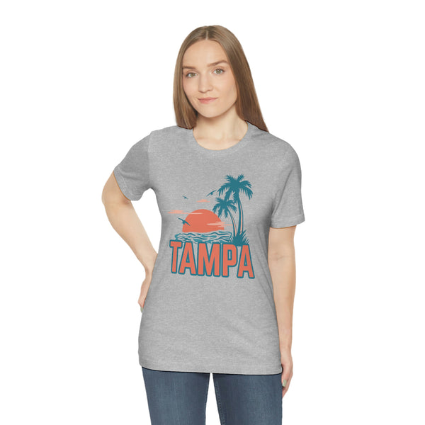 Tampa, Florida T-Shirt - Retro Palm Tree & Beach Unisex Tampa Shirt