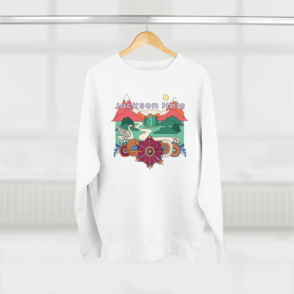 Premium Jackson Hole, Wyoming Crewneck Sweatshirt - Retro Unisex Sweatshirt