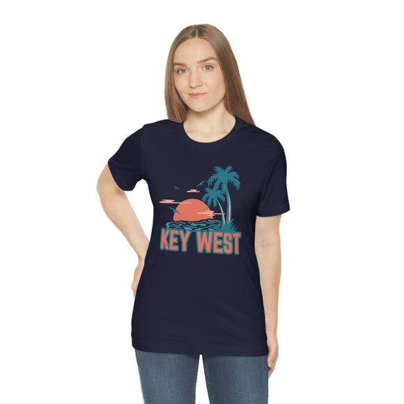 Key West, Florida T-Shirt - Retro Palm Tree & Beach Unisex Key West Shirt