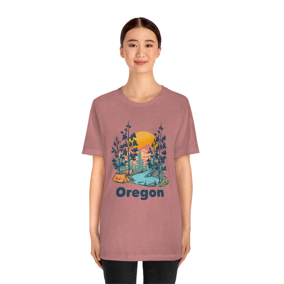 Oregon T-Shirt - Mountain Illustration Unisex Oregon Shirt